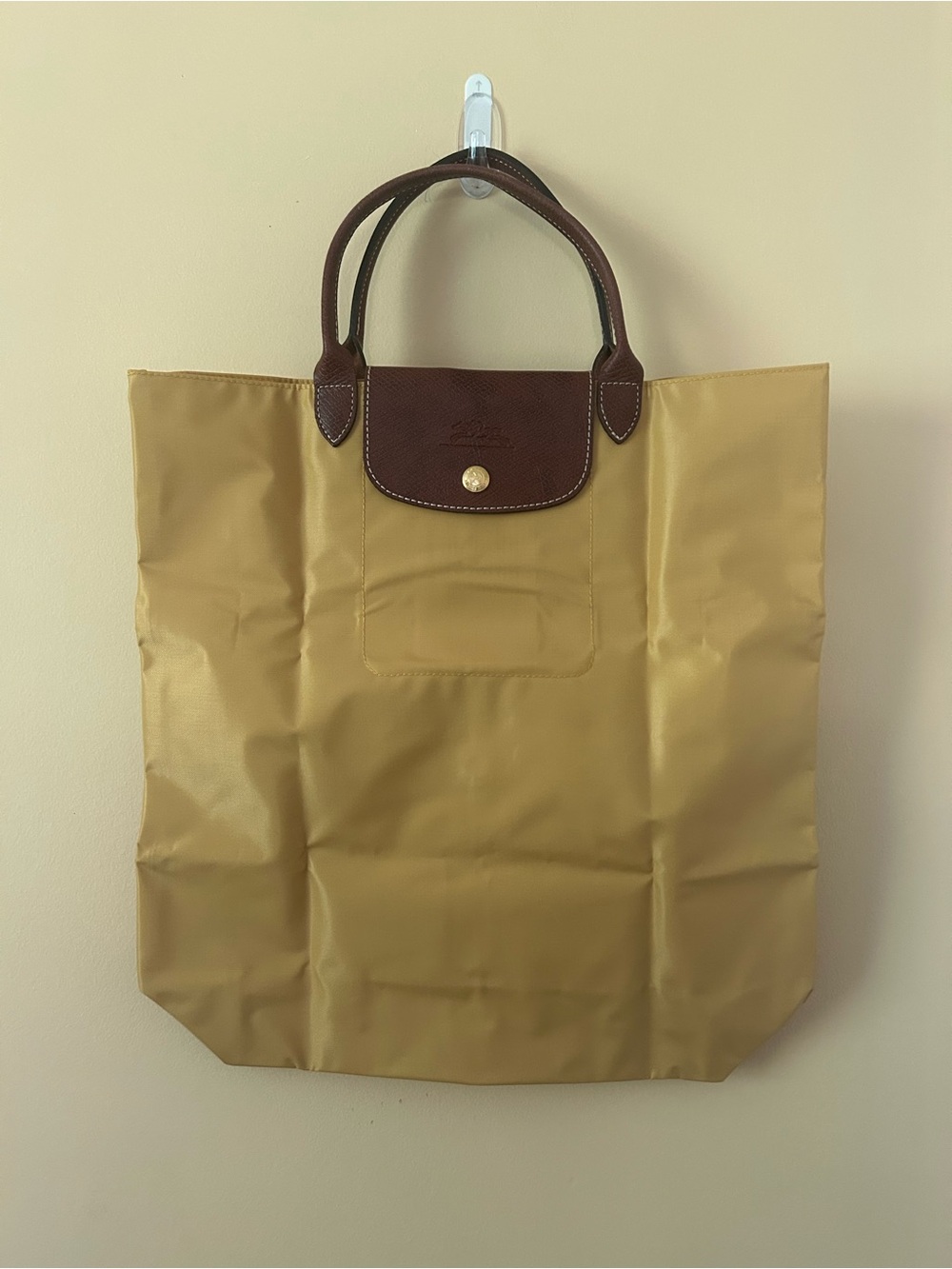 Longchamp Mini Handbag in Yellow Body with Brown Leather Flap - Picture 2 of 4